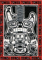 Tower Records - Native Design Guitar Postcard