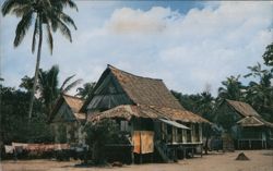 Malay Kampong, Singapore Postcard