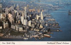 Aerial View of Lower Manhattan, New York City Postcard
