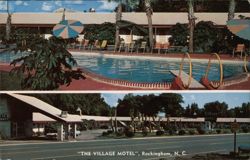 The Village Motel with Swimming Pool, Rockingham, NC Postcard
