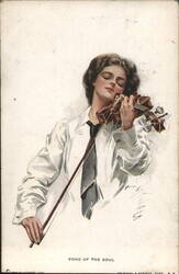 Song of the Soul, Woman Playing Violin Postcard