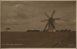 A Six-Sail Windmill Postcard